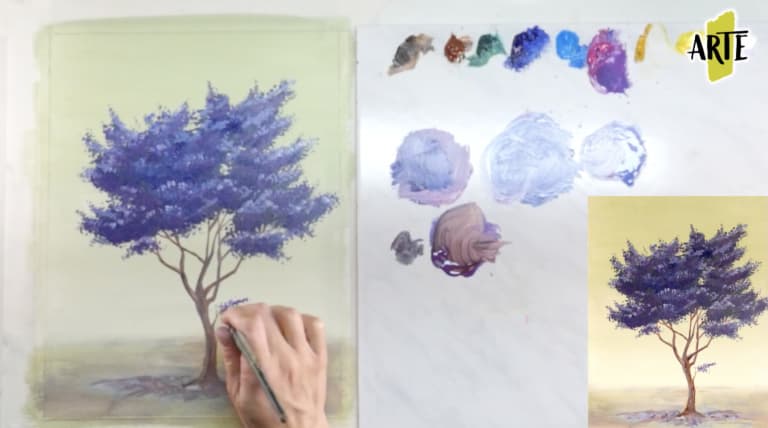 curso de pintura, arbol pintura y dibujo