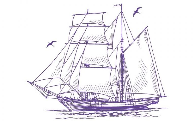 sailboat drawing realistic